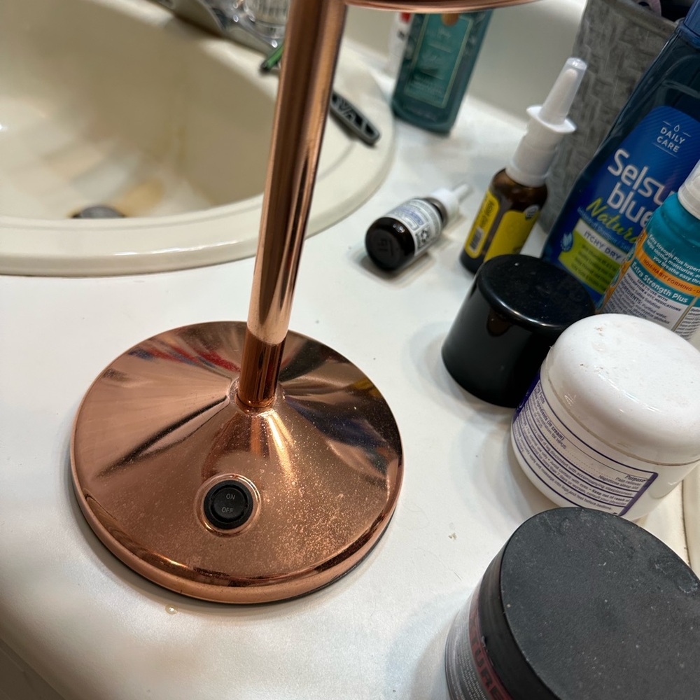 Copper Lighted Vanity Mirror - Picture 3 of 4